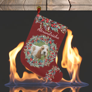 Anpassningsbar för fotopatsen och Namn-julfransen Stor Julstrumpa