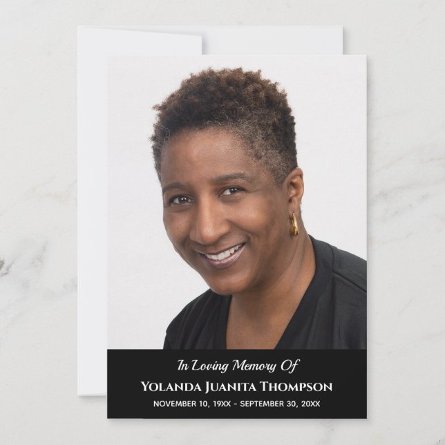 Anpassningsbar för fotoradering - sympati tack kort (Framsida)