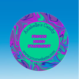 Anpassningsbar för fryst torkat godis Färgmärkt Co Runt Klistermärke