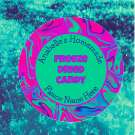 Anpassningsbar för fryst torkat godis Färgmärkt Co Runt Klistermärke