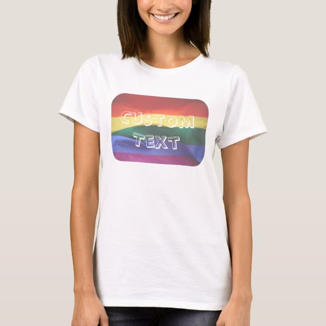 Anpassningsbar för Gay pride Rainbow Flagga T Shirt (Framsida)