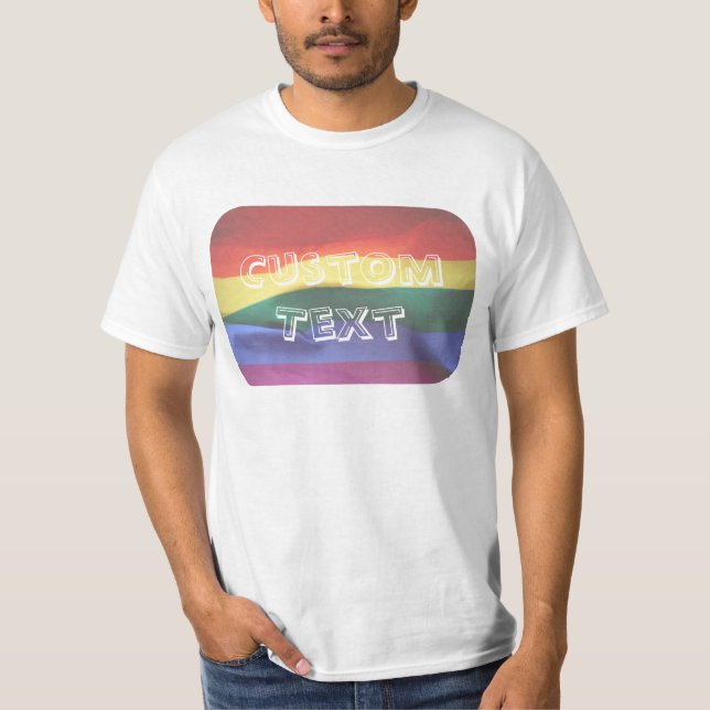 Anpassningsbar för Gay pride Rainbow Flagga T Shirt (Framsida)