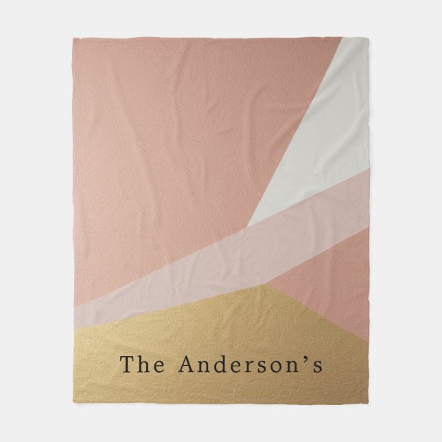 Anpassningsbar för geometri för ro Golden Hour Fleecefilt (Framsidan)