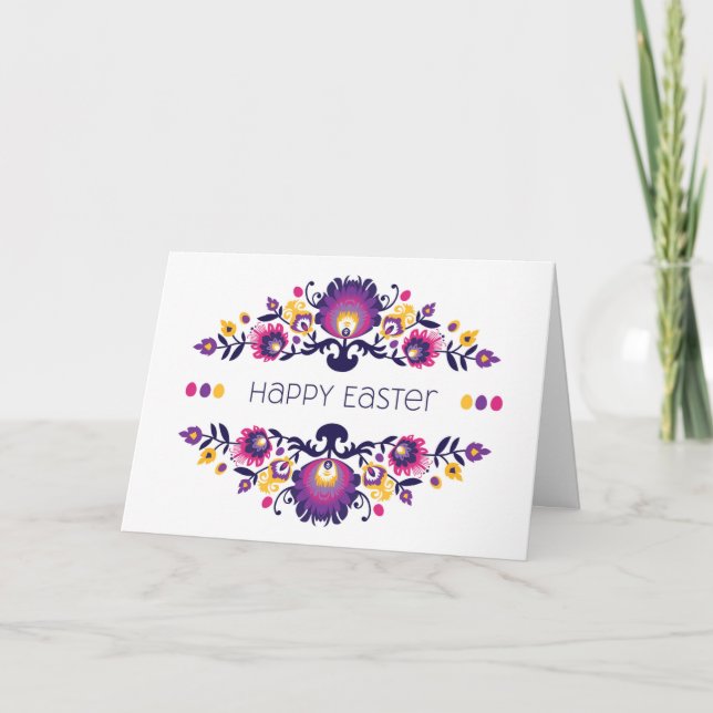 Anpassningsbar för glad påsk Hälsning Folklore Kort (Framsida)