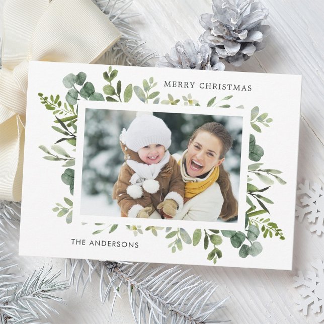 Anpassningsbar för grönt av andedräkt Foto jul Julkort (Skapare uppladdad)