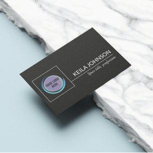 Anpassningsbar för grundläggande svart QR-Logotyp Visitkort