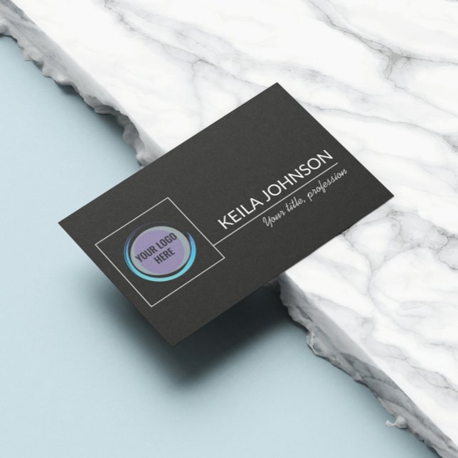 Anpassningsbar för grundläggande svart QR-Logotyp  Visitkort (Skapare uppladdad)