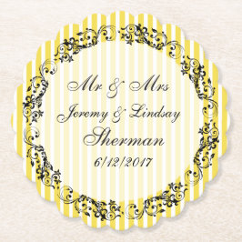 Anpassningsbar för gult Bröllop Personlig Papper U Underlägg Papper