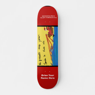 Anpassningsbar för hajSanta modern Derp konst Mini Skateboard Bräda 18,5 Cm