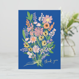 Anpassningsbar för handmålad Wildblomma Tack Kort