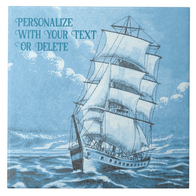 Anpassningsbar för havsblått sjömansblått Frakt Kakelplatta (Framsidan)