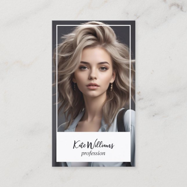 Anpassningsbar för headshot och QR-kod Visitkort (Framsida)