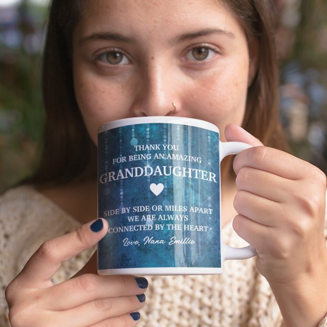 Anpassningsbar för Heartfilt-meddelande för mordot Kaffemugg (Granddaughter Thank You Heartfelt Message Custom Coffee Mug
)