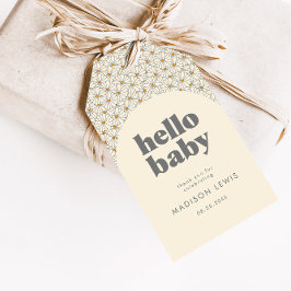 Anpassningsbar för hej Baby Retro Boho Daisy  till Presentetikett