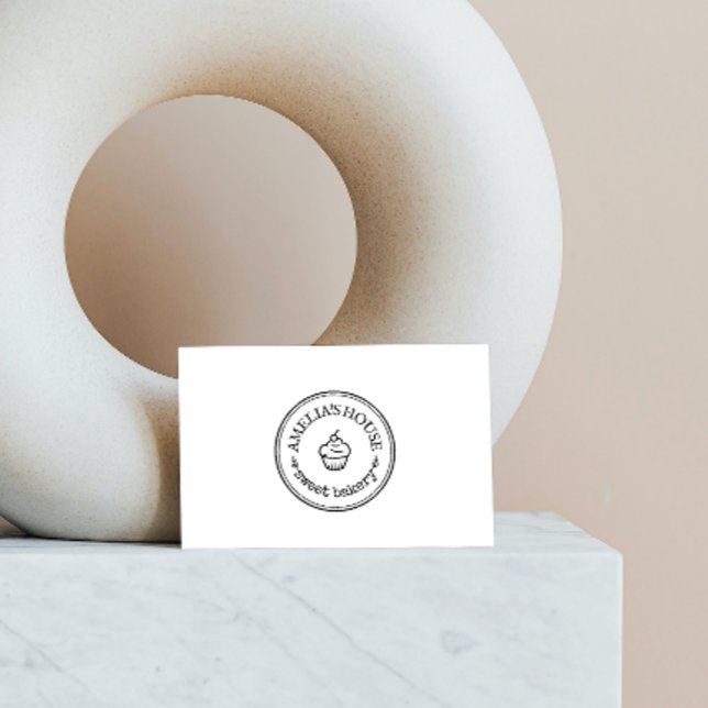 Anpassningsbar för homemade rustik logotyp enkel visitkort (Skapare uppladdad)