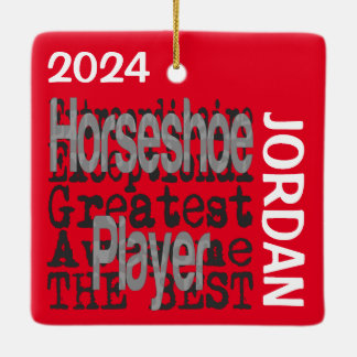 Anpassningsbar för Horseshoe Player Extraordinaire Julgransprydnad Keramik