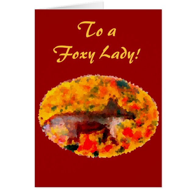 Anpassningsbar för höstfox för djurkonst hälsningskort (Framsidan)