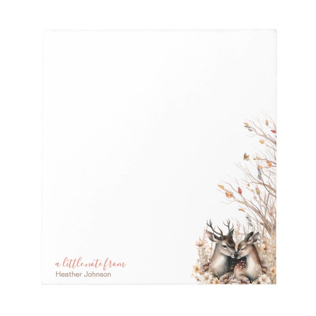 Anpassningsbar för höststötdämpande Hjort Anteckningsblock (Framsida)