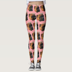 Anpassningsbar för Hund av Rosa för Cute Boxer-fot Leggings