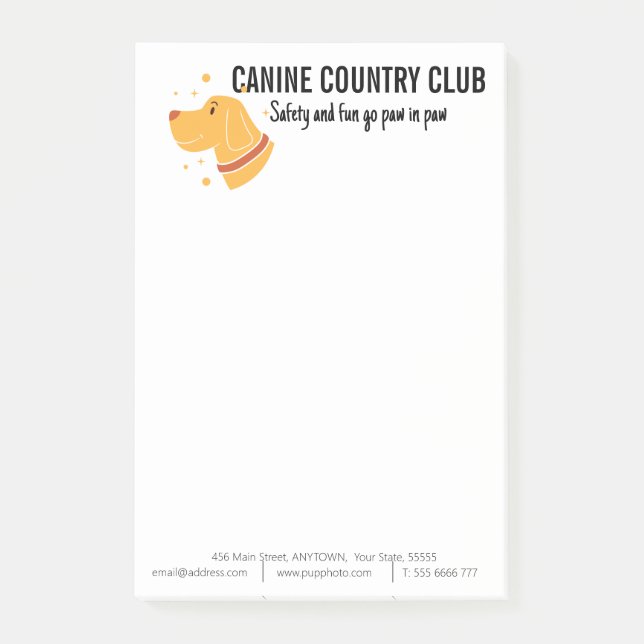 Anpassningsbar för hund Boarding Business Post-it Block (Framsida)