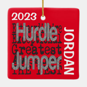 Anpassningsbar för Hurdle Jumper Extraordinaire Julgransprydnad Keramik