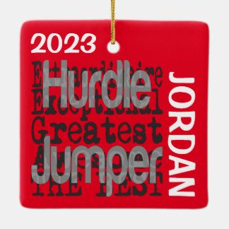 Anpassningsbar för Hurdle Jumper Extraordinaire Julgransprydnad Keramik