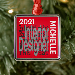 ANPASSNINGSBAR för insida Designer Extraordinaire Julgransprydnad Metall