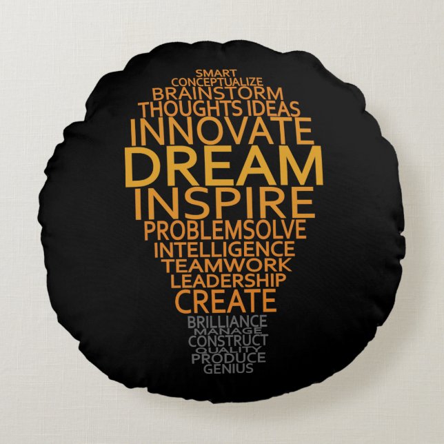 Anpassningsbar för inspirationsljus rund kudde (Framsidan)