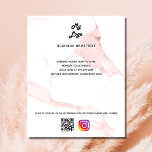 Anpassningsbar för instagram för logotyp av qr-kod flygblad<br><div class="desc">rosa marmorbakgrund. Anpassa och lägga till din logotyp,  namn,  adress,  din text,  din egen QR-kod till ditt instagram-konto.</div>