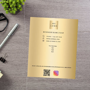 anpassningsbar för instagram-guld för logotyp av a flygblad