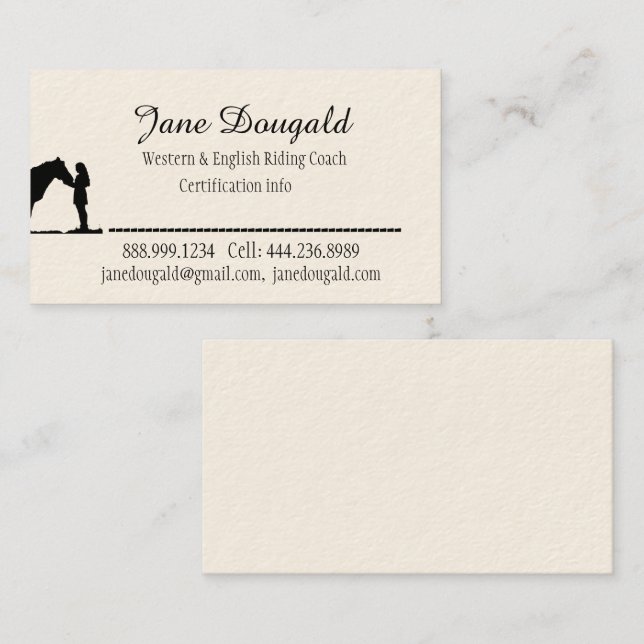 Anpassningsbar för instruktör för instruktör för i visitkort (Fram/baksida)