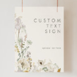 Anpassningsbar för ivorianskkort och gåvor för vit poster<br><div class="desc">Den här Whimsical Wildblomme Ivory-kort och den här anpassningsbarna poster är perfekt för din enkla elegant Bho bröllop. Den moderna ortodoxa grey som åtföljs av de minimalistiska vildblommorna med vattenfärg kommer att bidra till att ge liv åt din vision! Den här utformningen av blommor från söt guld, vidrör av grönt...</div>