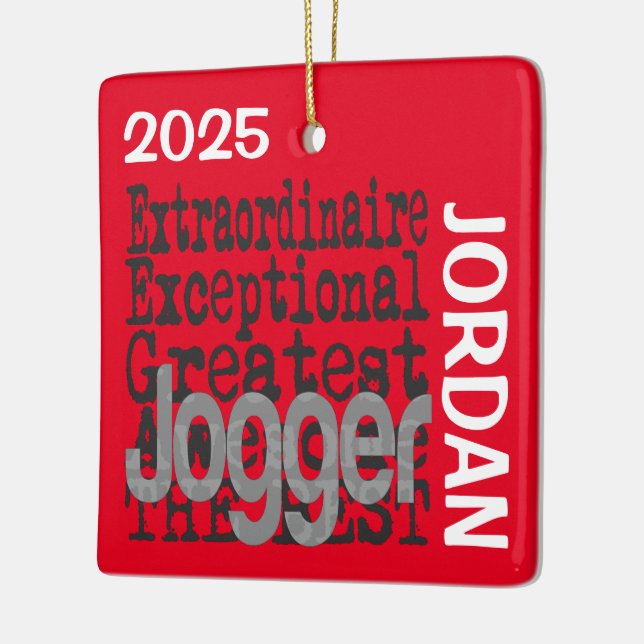 ANPASSNINGSBAR för joggare Extraordinaire Julgransprydnad Keramik (Vänster)