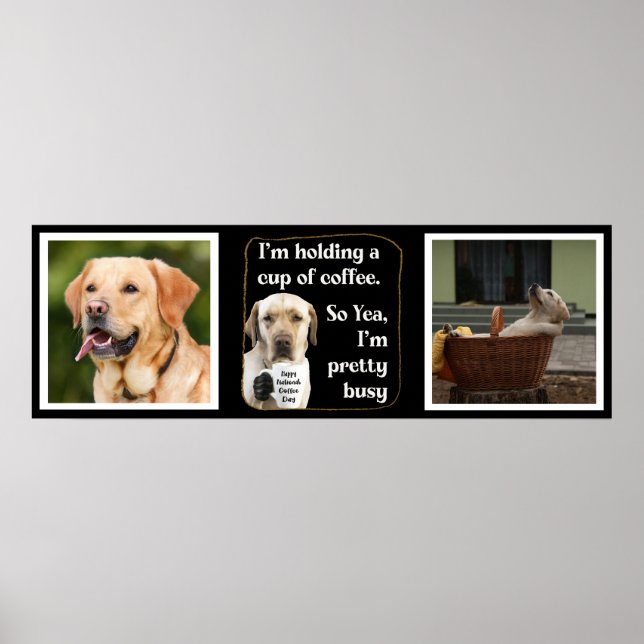 Anpassningsbar för kaffedrickande Labrador Poster (Framsidan)