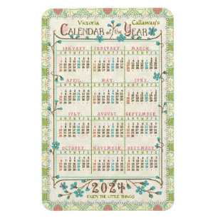 anpassningsbar för kalenderåret 2024   Victorian A Magnet