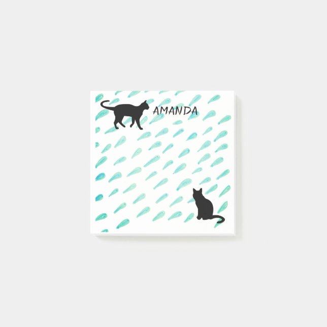 anpassningsbar för kattvattenfärgskonstruktion ski post-it block (Framsida)