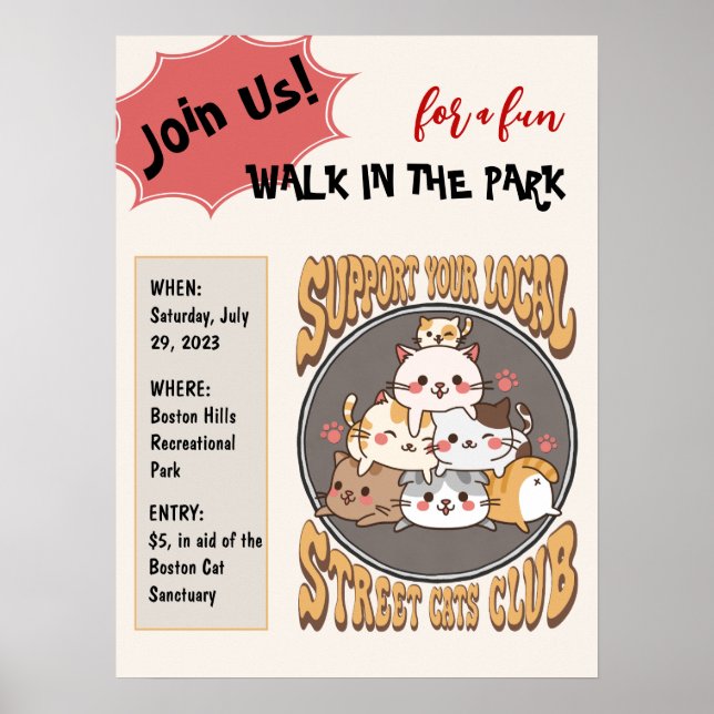 Anpassningsbar för klubb av gatukatter poster (Framsidan)