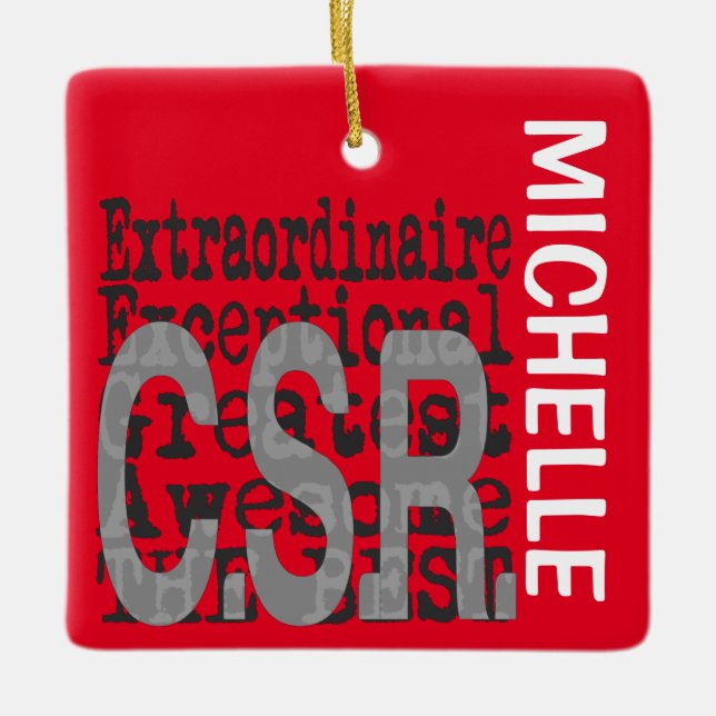 Anpassningsbar för kundtjänstrecensionsformulär julgransprydnad keramik (Framsida)