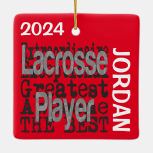 Anpassningsbar för Lacrosse Player Extraordinaire Julgransprydnad Keramik