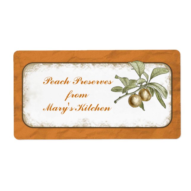 Anpassningsbar för lagring för persikasyltmat fraktsedel (Framsidan)