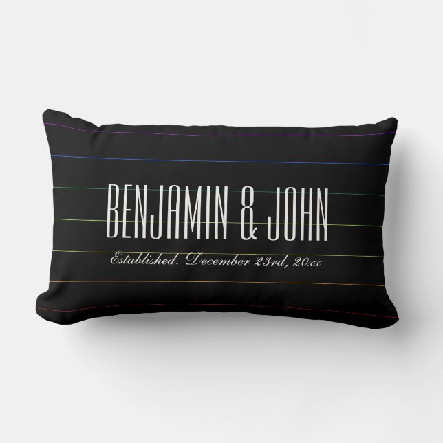 Anpassningsbar för LGBT-regnbågestreck namnger Lumbarkudde (Framsida)