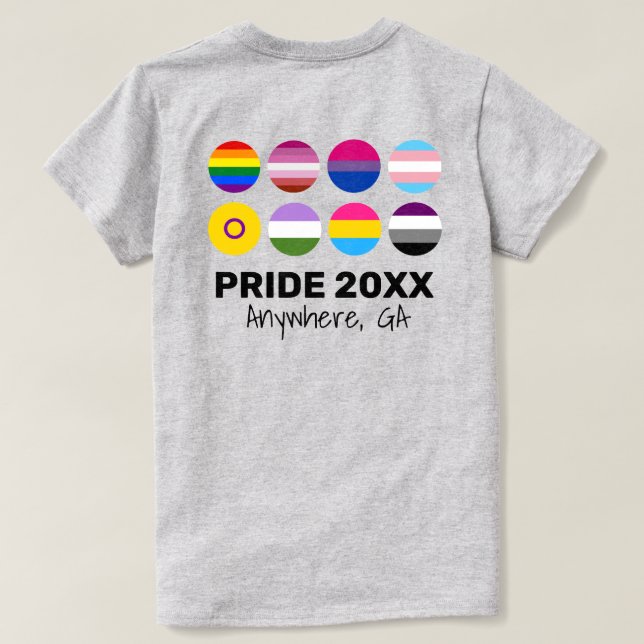 Anpassningsbar för LGBTQ+-Pride (bakgrundsbild för T Shirt (Design baksida)