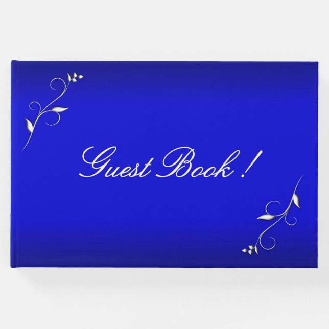 Anpassningsbar för ljusblå Blommigt Gästböcker (Framsida)