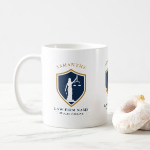 Anpassningsbar för Logotypen för Guld Blue Dam Rät Kaffemugg