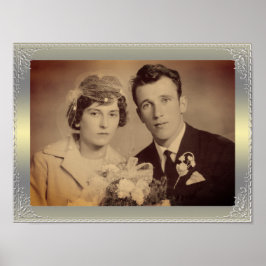 Anpassningsbar för Luxury guld silver gräns ram Poster