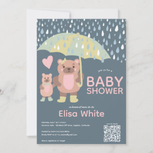 Anpassningsbar för Mamma- och Baby-björn QR CODE Inbjudningar