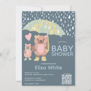 Anpassningsbar för Mamma- och Baby-björn QR CODE Inbjudningar