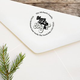 Anpassningsbar för merry och Bright Returadress Självfärgande Stämpel