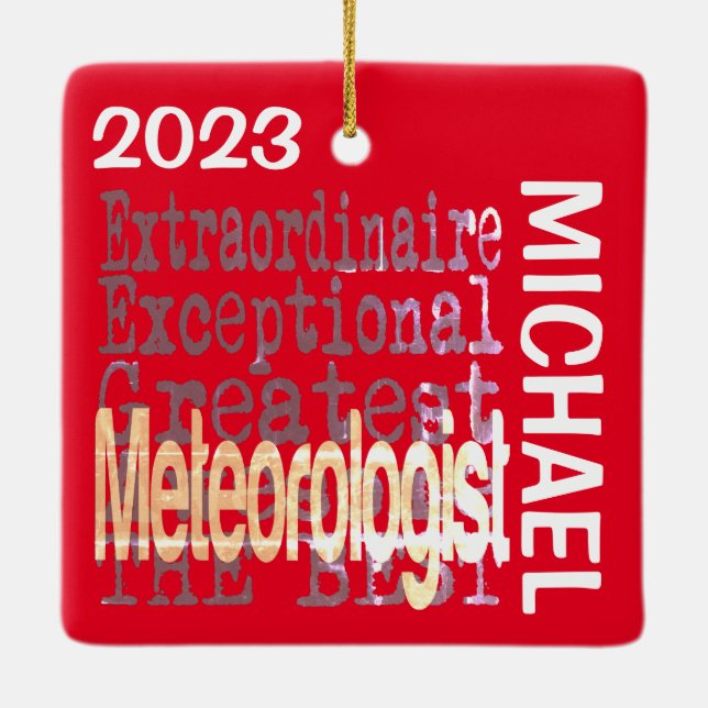 Anpassningsbar för meteorologen Extraordinaire Julgransprydnad Keramik (Baksida)