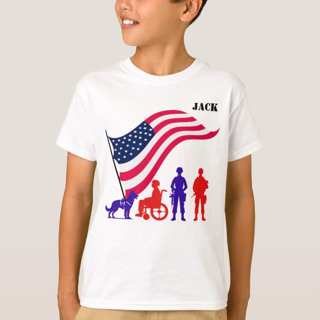 Anpassningsbar för militär uppskattning t shirt (Framsida)